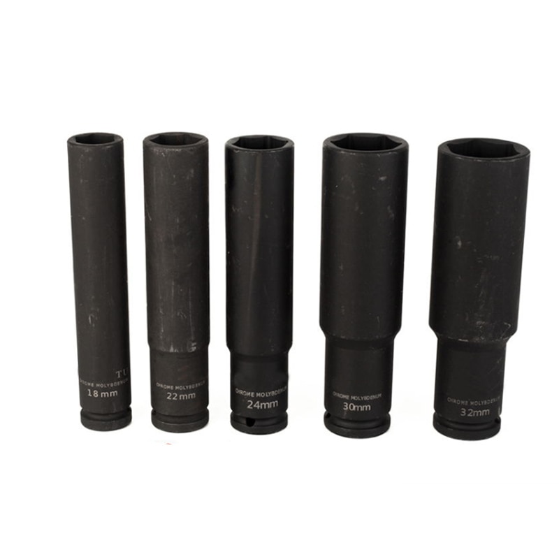 One Pcs 1/2" Lengthen Impact Socket Adopter Air Sockets 6 Point 17 18 19 21 22 24 27 30 32mm for Electric Impact Air Pneumatic