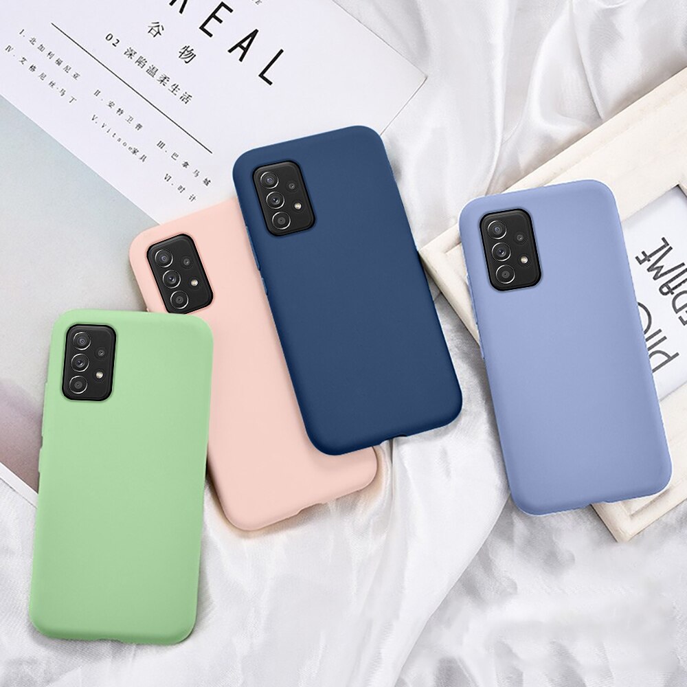 Coques pour Samsung A72 Cas Silicone Liquide Souple Protège la Coque pour Samsung GalaxyA72 Galaxy A72 72 4G/5G Antichoc Coque