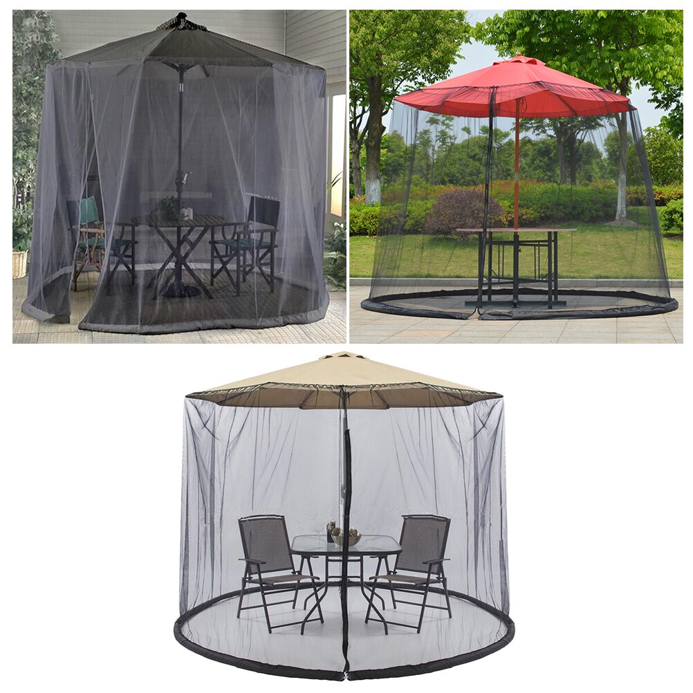 300x230CM Patio parapluie couverture à glissière moustiquaire écran Table parapluie auvent jardin pont meubles pour barre extérieure