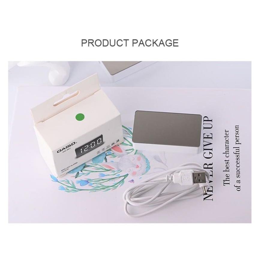 Mini LED Mirror Digital Table Alarm Clock Wake Up Light for Home Time Temperature Display Electronic Desktop Clock будильник