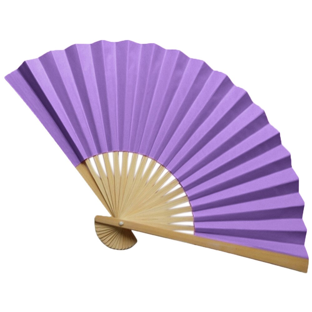 Classic Style Flower Fabric Bamboo Folding Dance Hand Fan Beige Summer Vintage Bamboo Folding Hand Held Fan Chinese Dance #W2: H