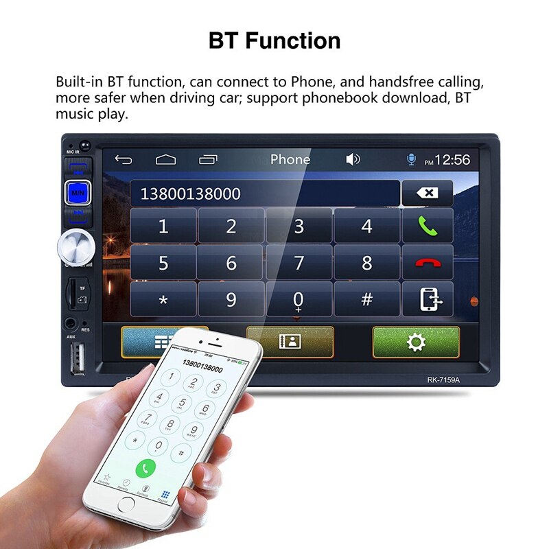 7 inch 2 din autoradio bluetooth auto  mp5 spelers europese rds met achteruitrijcamera