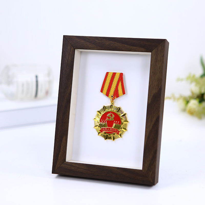 Medal display stand 3D photo frame medal storage display stand Marathon medal medal stand: Black walnut / 12 inch