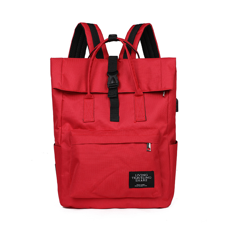 Vrouwelijke Schattige College Rugzak Meisje Reisboek Rugzak Opvouwbaar Grote Capaciteit Dames Canvas Tas Vrouwen Laptop Mannen School Tassen: Rood