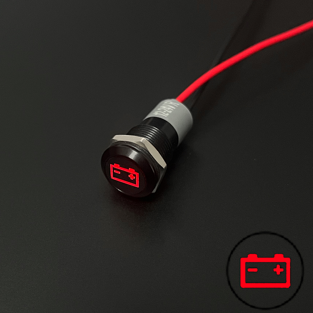 8/12/14MM Black Housing Metal Indicator Light Waterproof Car LED Pilot Signal Lamp Panel Dashboard Warning 12V 24V Customization: 3XL / GRAY