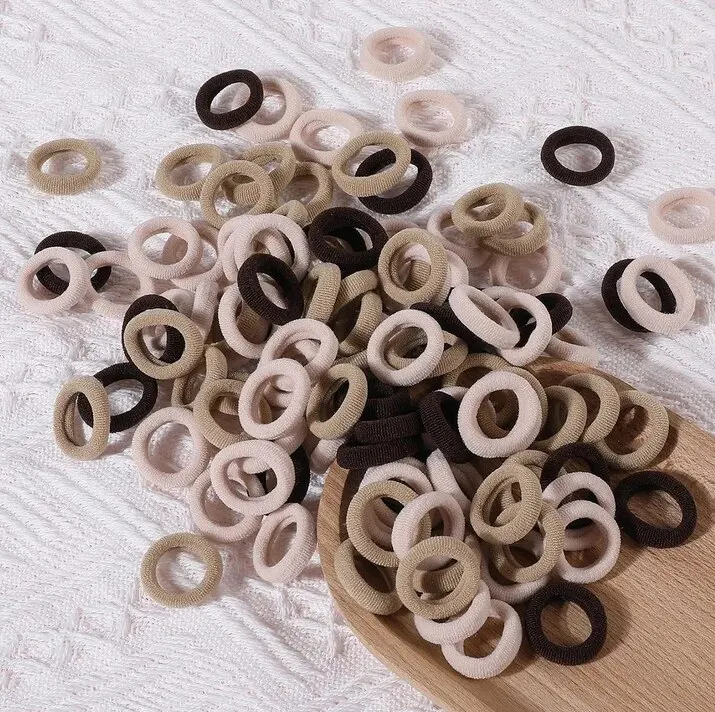 100/300/500pcs Girls Elastic Hair Bands Children Ponytail Hold Hair Tie Rubber Band Scrunchie Kids Hair Accessories for women: XXS / SKY BLUE