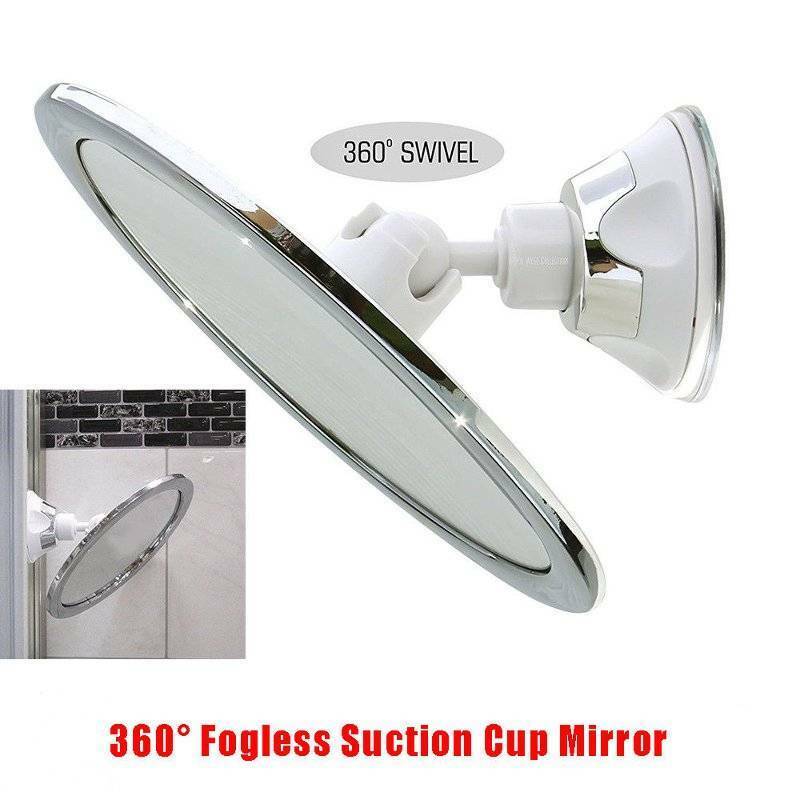 Bathroom Mirror NO Fog Suction Cup Mirror Shower Shaving Makeup Fog Free Mirror 360 Degrees Adjustable Suction Cup Mirror
