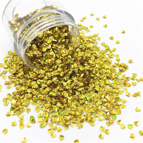 3mm ruitvormige pailletten 3d losse pailletten van pvc feestversiering diy nagelkunst bruiloftsdecoratie lentejuelas confetti 10g: Lasergoud
