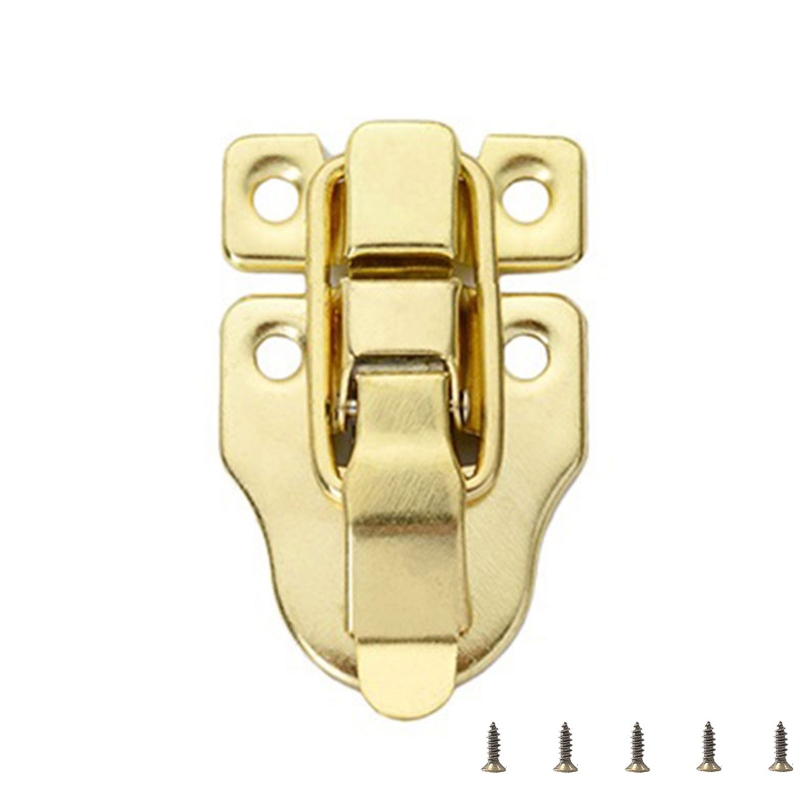 Antique Jewelry Box Lock Latch Wooden Box Decorative Buckle Lock Heavy Duty Iron Suitcase Cabinet Hinge Easy to Install