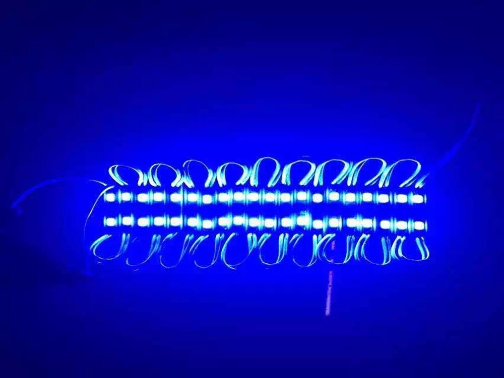 Módulos LED de 20 piezas 2835 SMD DC 12V, 2 LED de retroiluminación, IP65 resistente al agua, señal de iluminación roja, verde, azul, amarilla y blanca: Azul