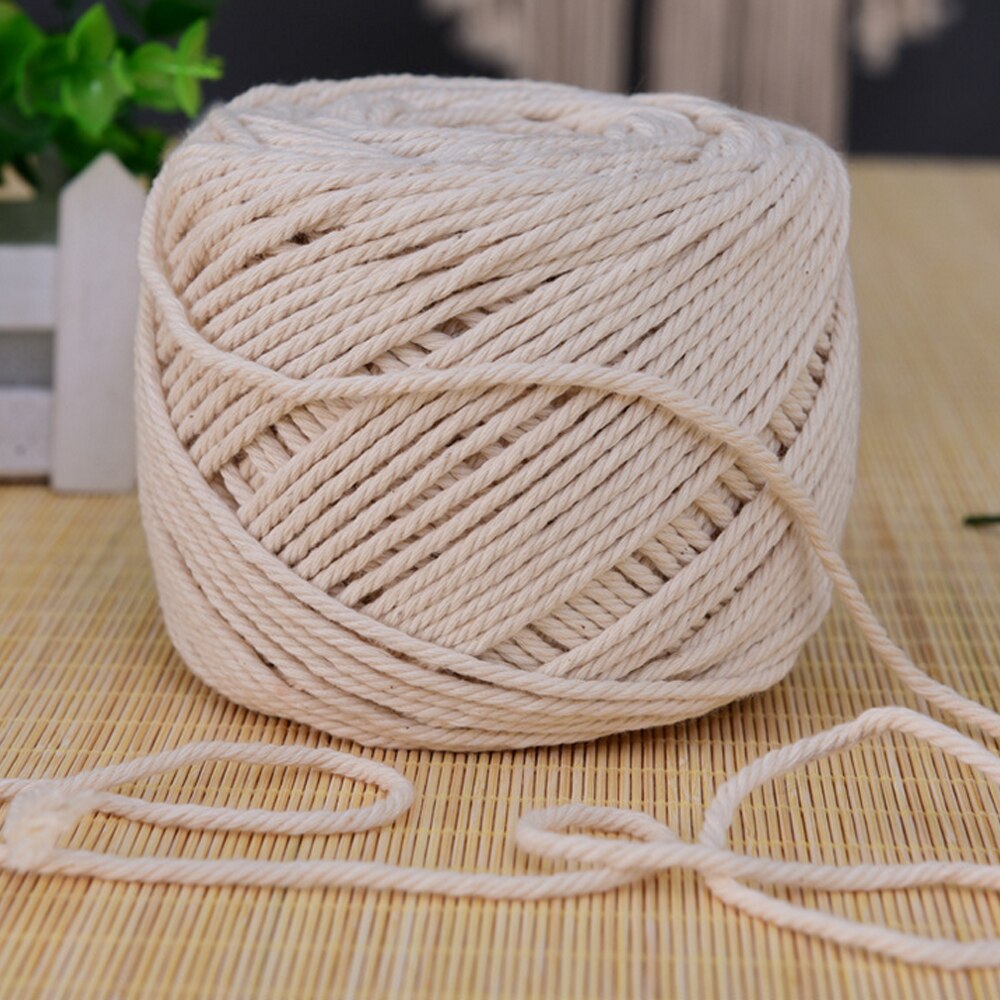 5mm Macrame Rope Natural Beige Cotton Twisted Cord Artisan Hand Craft