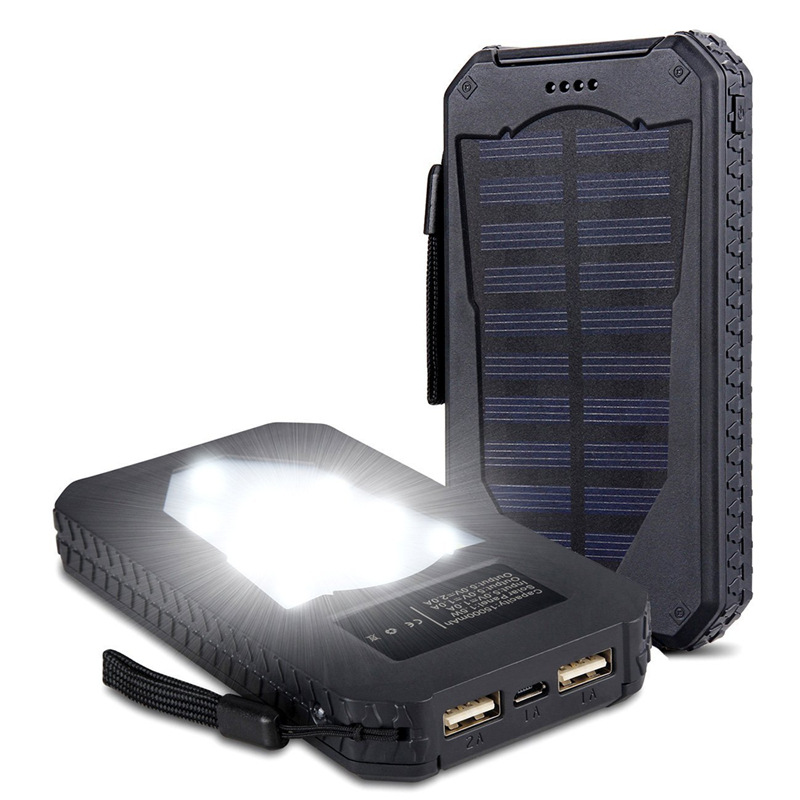 Waterdichte Solar Power Bank Real 20000 mah Dual USB Externe Polymer Batterij Oplader Outdoor Licht Lamp Powerbank Ferisi