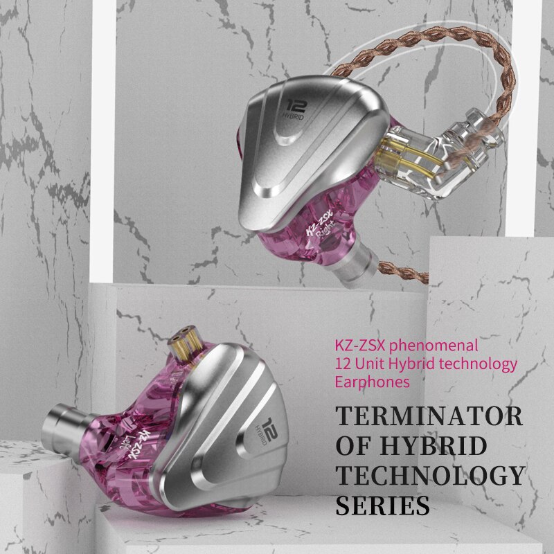 Kz Zsx 5BA + 1DD Hybrid In Ear Hoofdtelefoon Hifi Headset Dj Monitor Oortelefoon Oordopjes Kz ZS10 AS10 AS12 AS16 c16 C12
