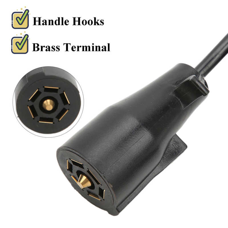 7 To 5 Way Trailer Connector 7 Way Round To 5 Way Pin Spiral Trailer Connector Adapter Plug Spiral for Trailers for