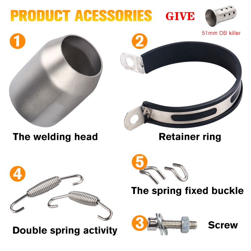 Tubo de escape para motocicleta, silenciador de fibra de carbono para Moto, silenciador Austin Universal para IKASAWAK AHAMAY 51MM innovador