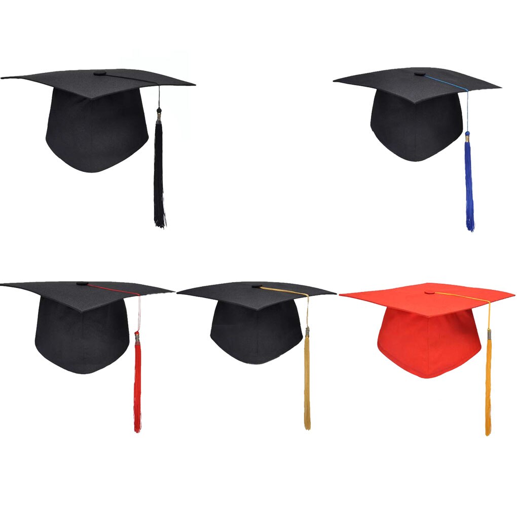 School Afstuderen Partij Kwasten Cap Baret University Bachelors Master Arts Academische Hoed Zwarte Mortel Board