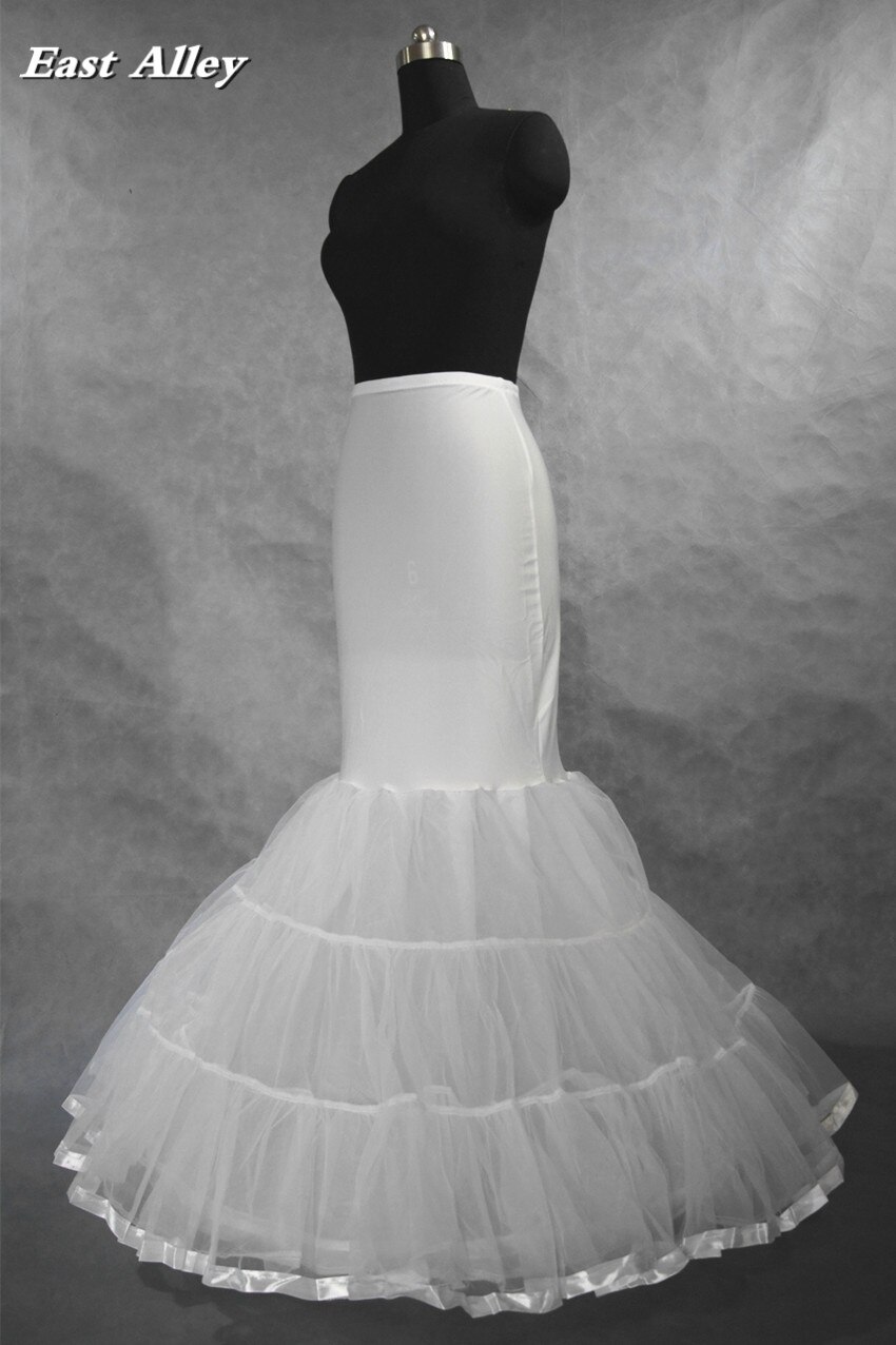 Plus size zeemeermin trompet trouwjurk petticoat crinoline onderrok volledige slip ivoor / wit / zwart