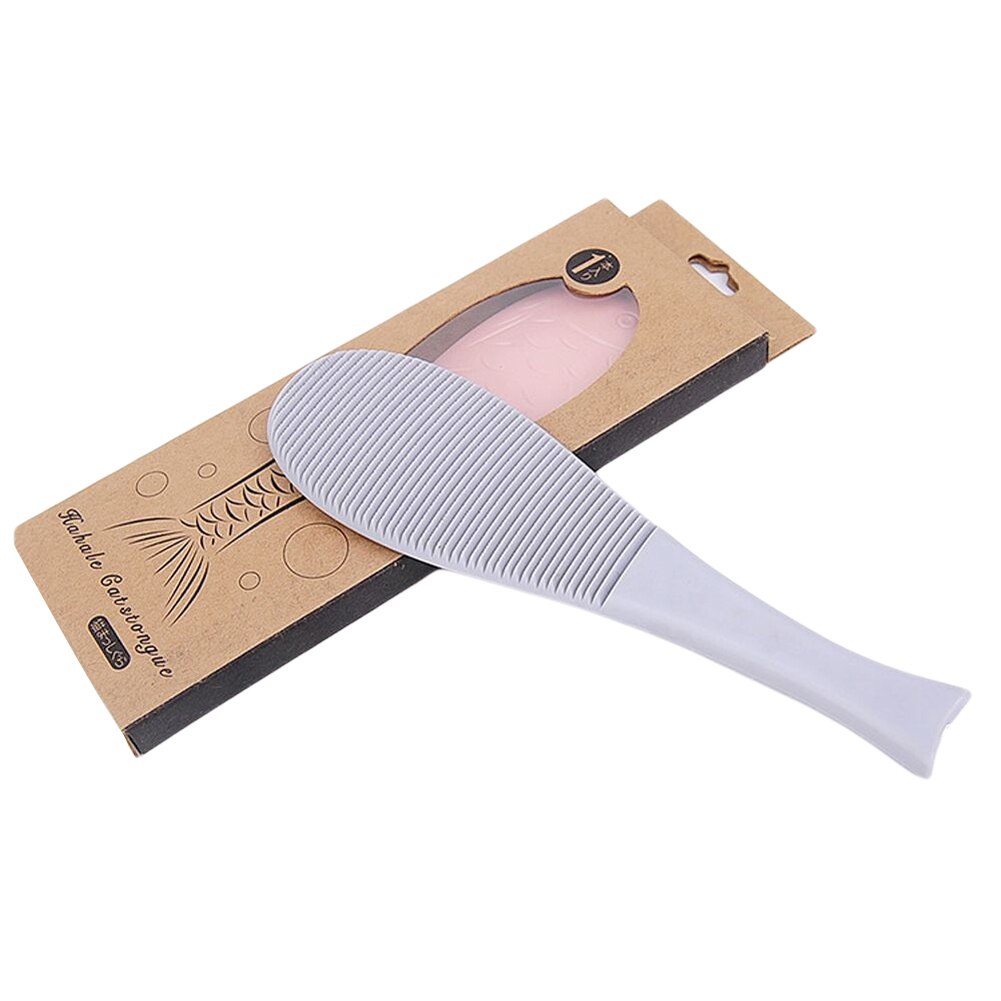 Peine de lengua de gato en forma de pez para el cuidado diario del cabello de las mascotas, Herramientas 2 en 1 para masaje y comodidad de la piel sensible: Gris