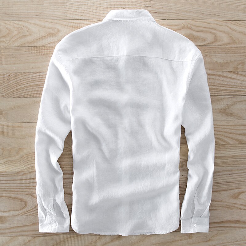 100%  linne långärmade skjortor herr märkesskjortor herr casual linskjorta herr 3xl plus size skjortor man chemise