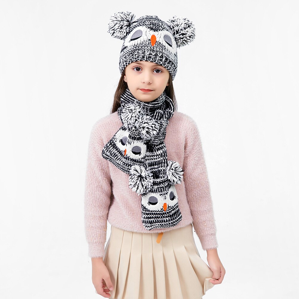 Cartoon Autumn Winter Children Scarf Cute Shawls Thick Warm Neck Soft Wrap Scarves Knitted Neck Warmer for Outdoor Camping