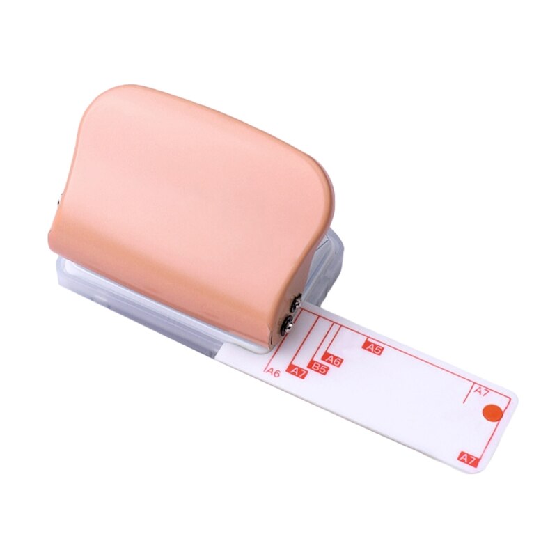 Portable Hole Puncher 3/6/9 Holes w/ Positioning Ruler Confetti Box 5 Sheet Capacity Skid-Resistant Base for School Home