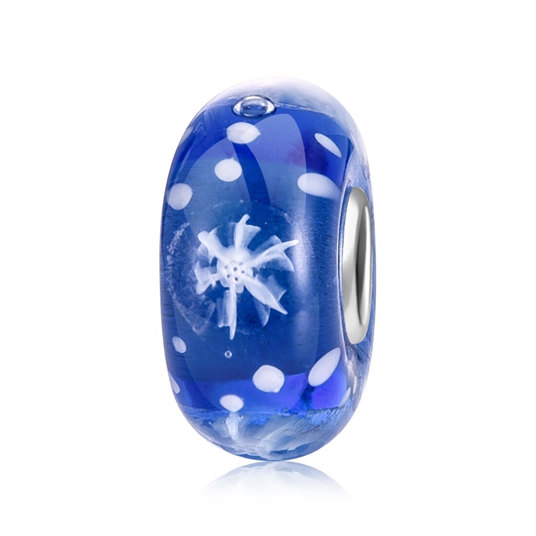 Jiayiqi snowflake dreamcatcher 925 sterling sølv blå cz charms perler fitcharms sølv 925 originale jule smykker: D8