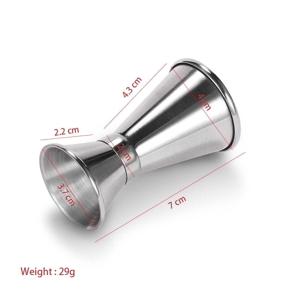 Stainless Steel Drinks Measure 30/15ml Cocktail Bar Pub Club For Measuring Spirits And Other Alcohols