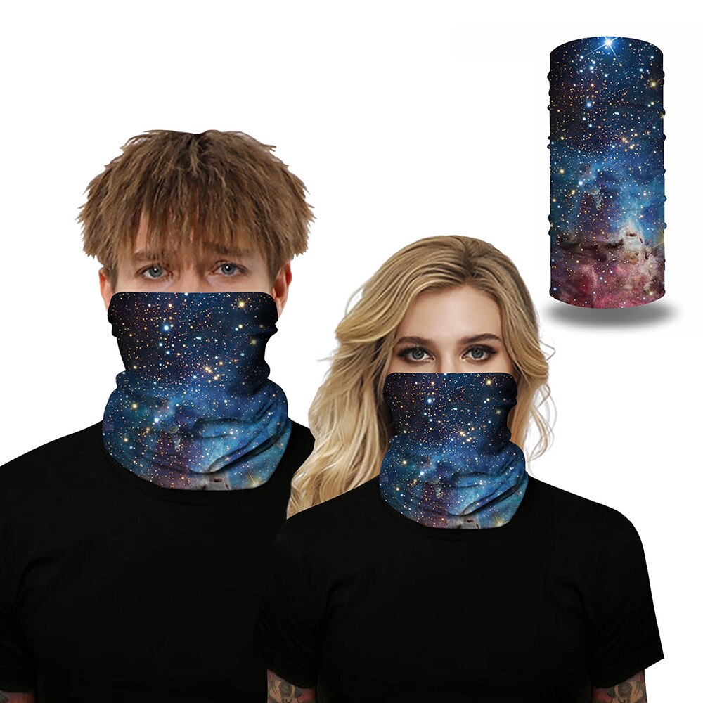 3d galakse skrive ut seamle balaclava skjerf hals varmere hals gamasjer halv ansiktsdeksel hode bandanas skjold hodebånd hodeplagg menn kvinner