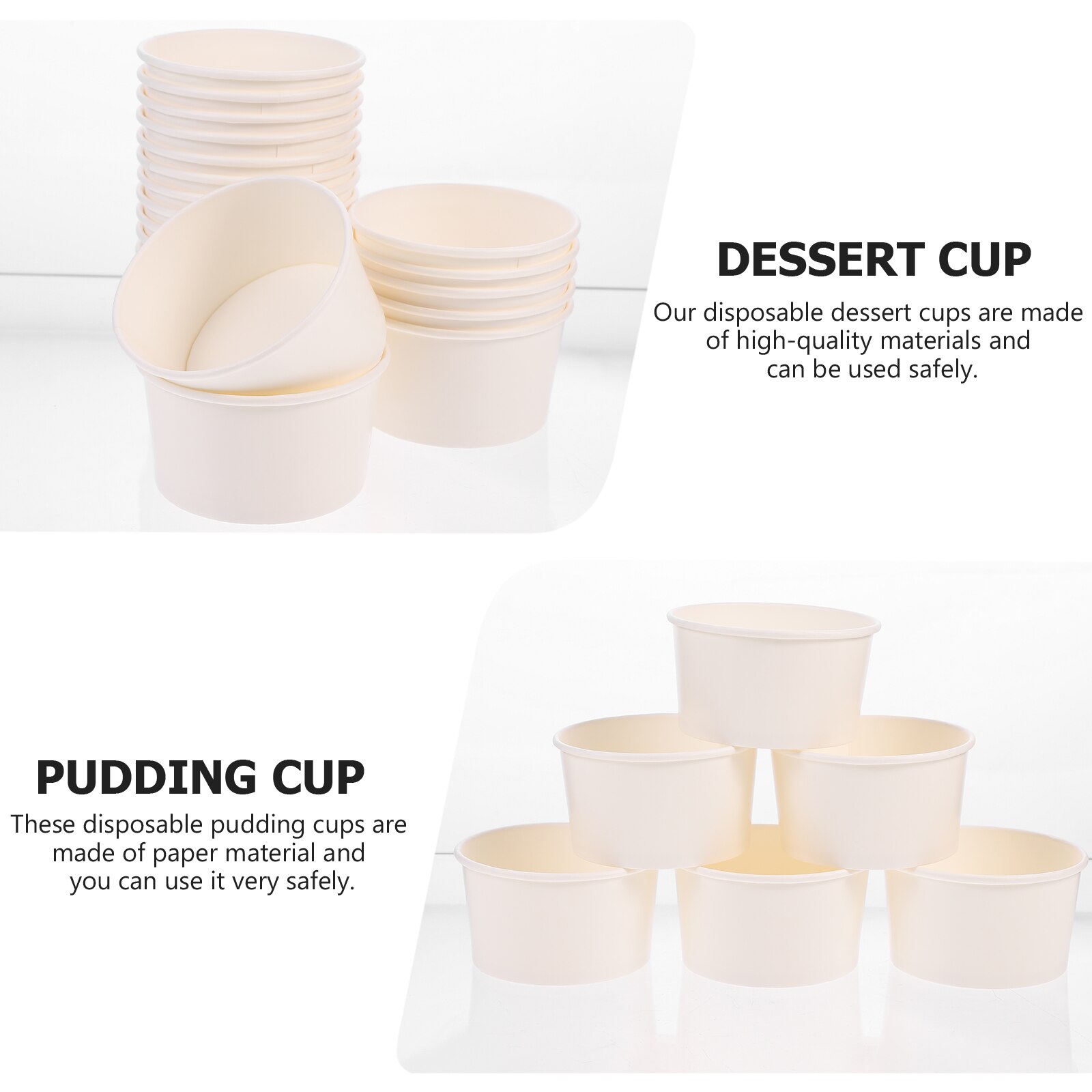 100Pcs Dessert Container Papier Praktische Duurzaam Pudding Cup Ijs Cup Voor Bakken Winkel Winkel