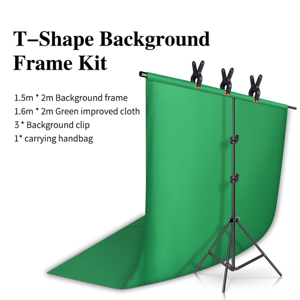 SH T-vormige achtergrondstandaardkit met achtergronddoek Video Chroma Key Green Screen Frame Stand voor fotografie Fotostudio Props: Lavendel