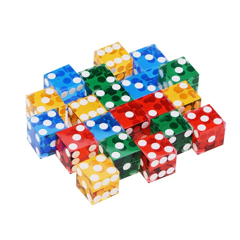 5pcs/set High-grade Acrylic Transparent Dice Six Sided D6 19mm Game Dice with Razor Edges