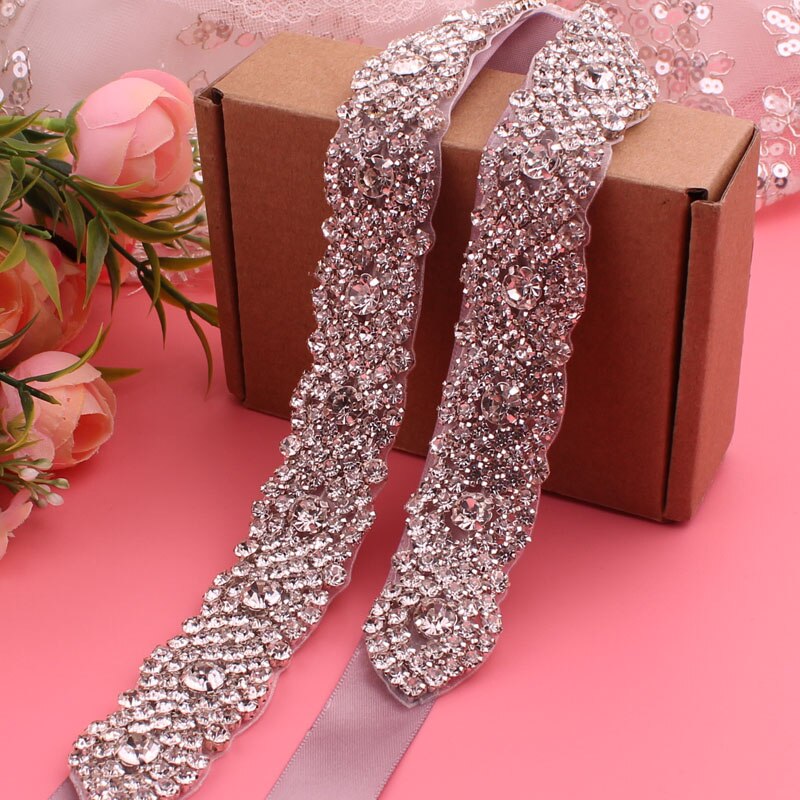 Bruids Trouwjurk Riem Kristal Strass Riem Jurk Diner Gordel: ancient purple