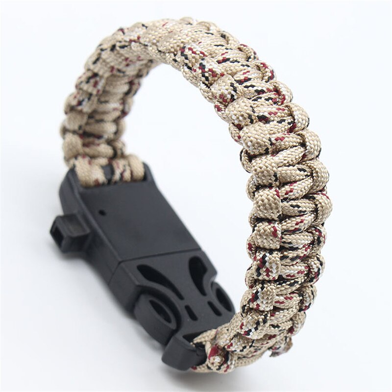 High-Jump Functional Emergency Paracord Bracelet Outdoor Survival Parachute Tool Scraper Whistle Buckle Paracord Wristband