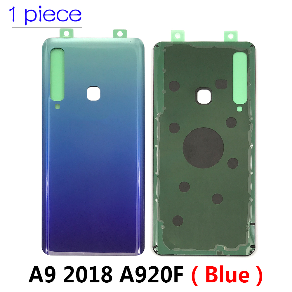 Back Glass Rear Cover Voor Samsung Galaxy A8 Plus A8 + A9 A920F A730F A530F Batterij Deur Behuizing Batterij back Cover: A920 Blue