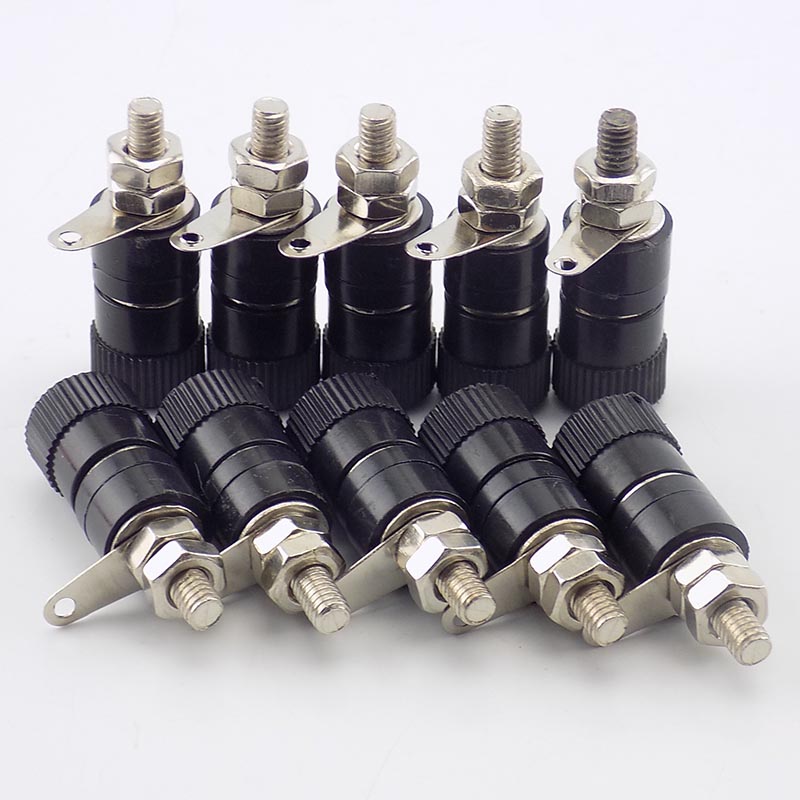 4 stuks 10 stuks 4mm bananenstekkers connector socket vernikkelde aansluitklem moer bananenstekker jack connectoren rood zwart diy connectoren