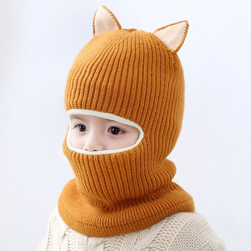 Maershei babypige vinterhue varm og fløjlshuer strikket kasket børn balaclava maske hatte gorras