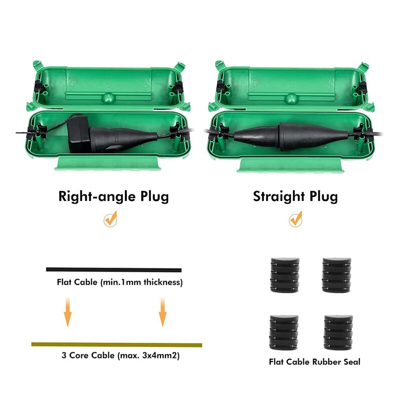 Extension Cord Safety Cover, IP44 Waterproof Connection Box, Weatherproof Enclosure Seal To Protect Outdoor Plug