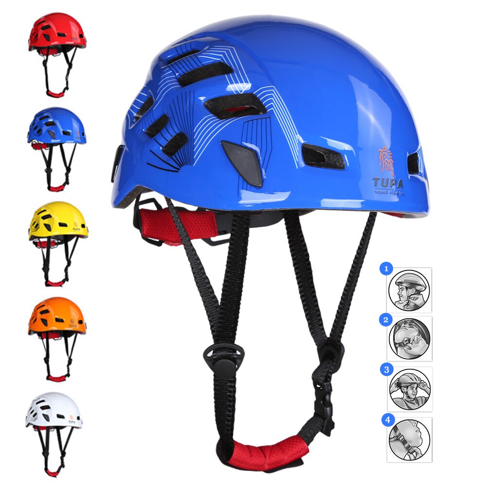 Résistant à l'usure casque d'escalade équipement de plein air spéléologie sauvetage sauvetage descente escalade casque 5 couleur à choisir