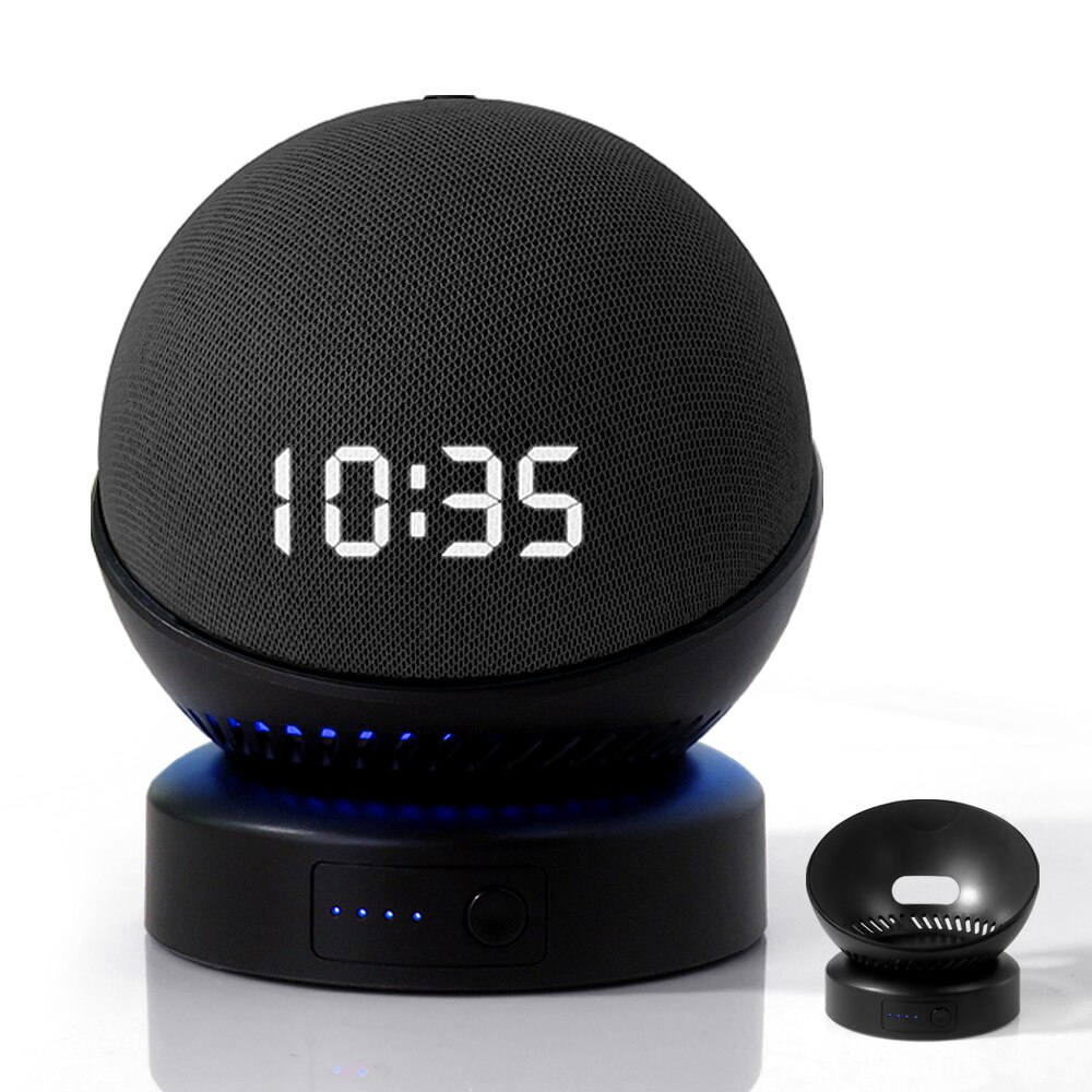 Base de batterie pour Echo Dot 4e génération, haut-parleur Alexa, chargeur sans fil Portable, batterie d&#39;alimentation, support