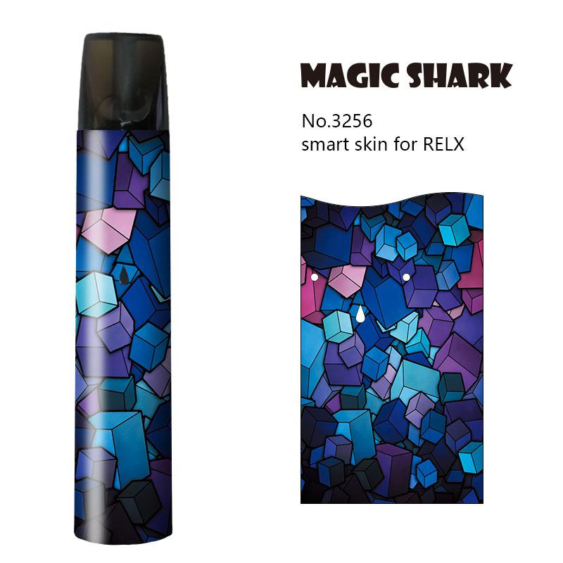 Magie Shark Dünne PVC Stereo Kühlen Chinesische Wörter Abdeckung Fall für Relx Aufkleber Film Wasserdichte Aufkleber für Relx Kit 3254-327: 3256