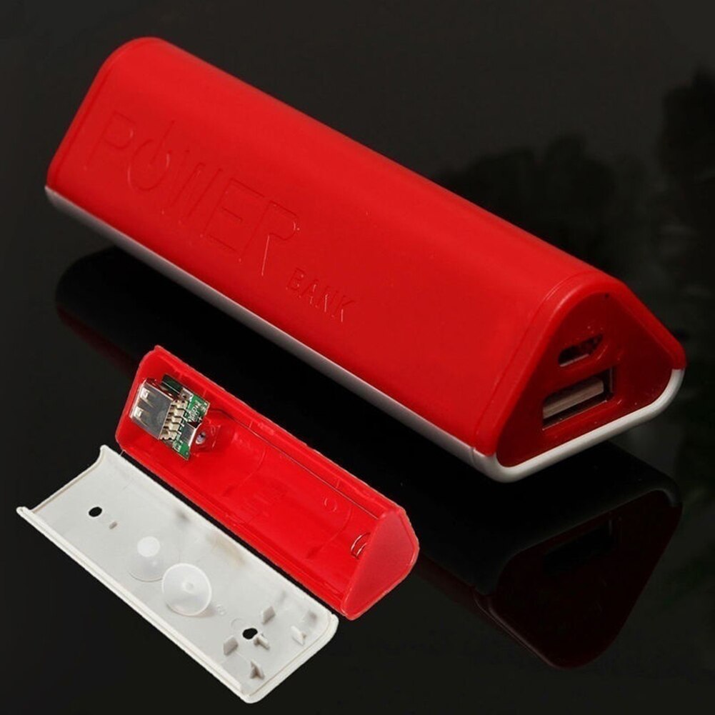 2000mAh portátil triángulo banco de energía USB DIY 18650 cargador de batería externa de plástico DIY energía banco caja