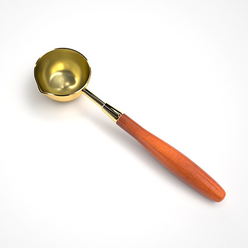 Vintage Wooden Handle Wax Seal Stamp Spoon for Sealing Stamp Wedding Invitations Stamp Making Wax Seal Envelope Seal Spoon: gold