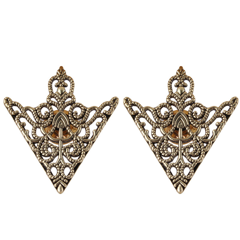 broche para Cuello de camisa Pin esquinero hebillas Vintage Crown Hollow patrón para hombres mujeres esquina Ropa Accesorios: Green bronze