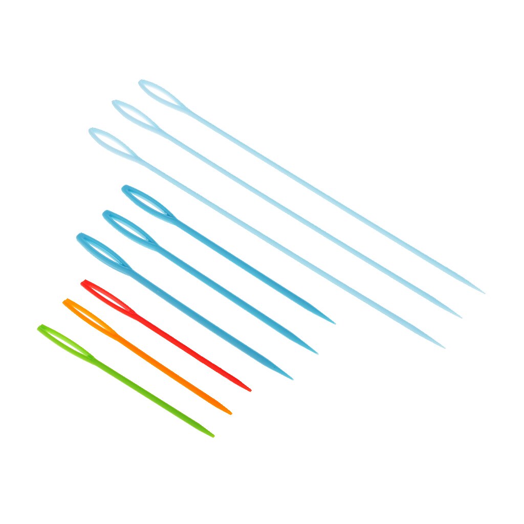 Plastic Wool Hand Knitting Yarn Needles Cross Stitch Knitting Needles, Assorted 3 Sizes