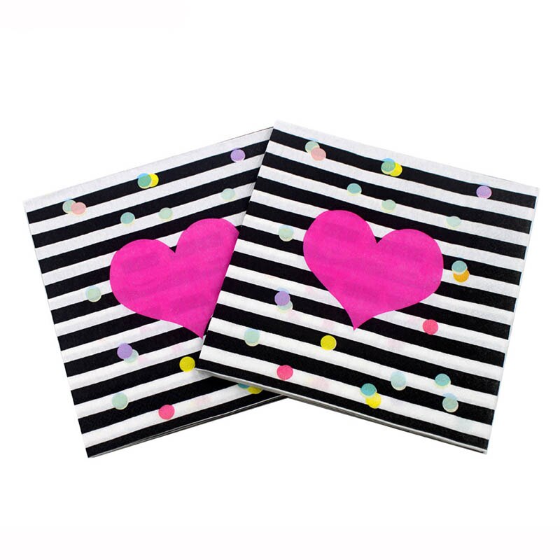 Liefde Hart Tafel Papieren Servet Voor Valentijnsdag Сервировочная Салфетка I Love U Tissue Handdoek Verjaardagsfeestje Bruiloft Decoratie: D