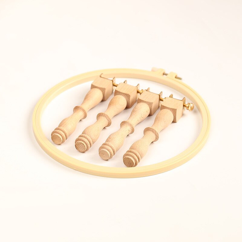 French embroidery frame desktop embroidery bracket solid wood household cross stitch portable embroidery shed fixed: 4 legs and frame