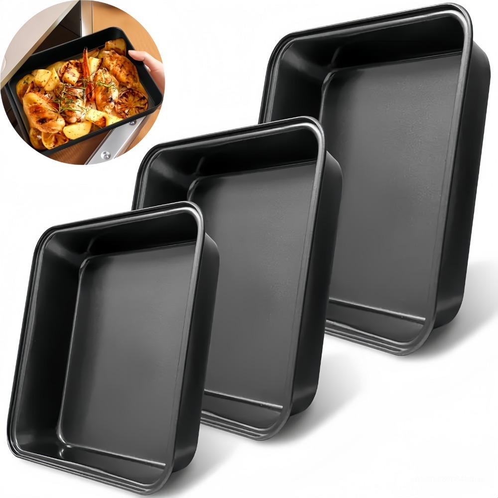 Nonstick Rectangular Carbon Steel Roasting Pan | Rustproof Baking Tray for Bread Cake Kitchen Utensils Carbon Steel