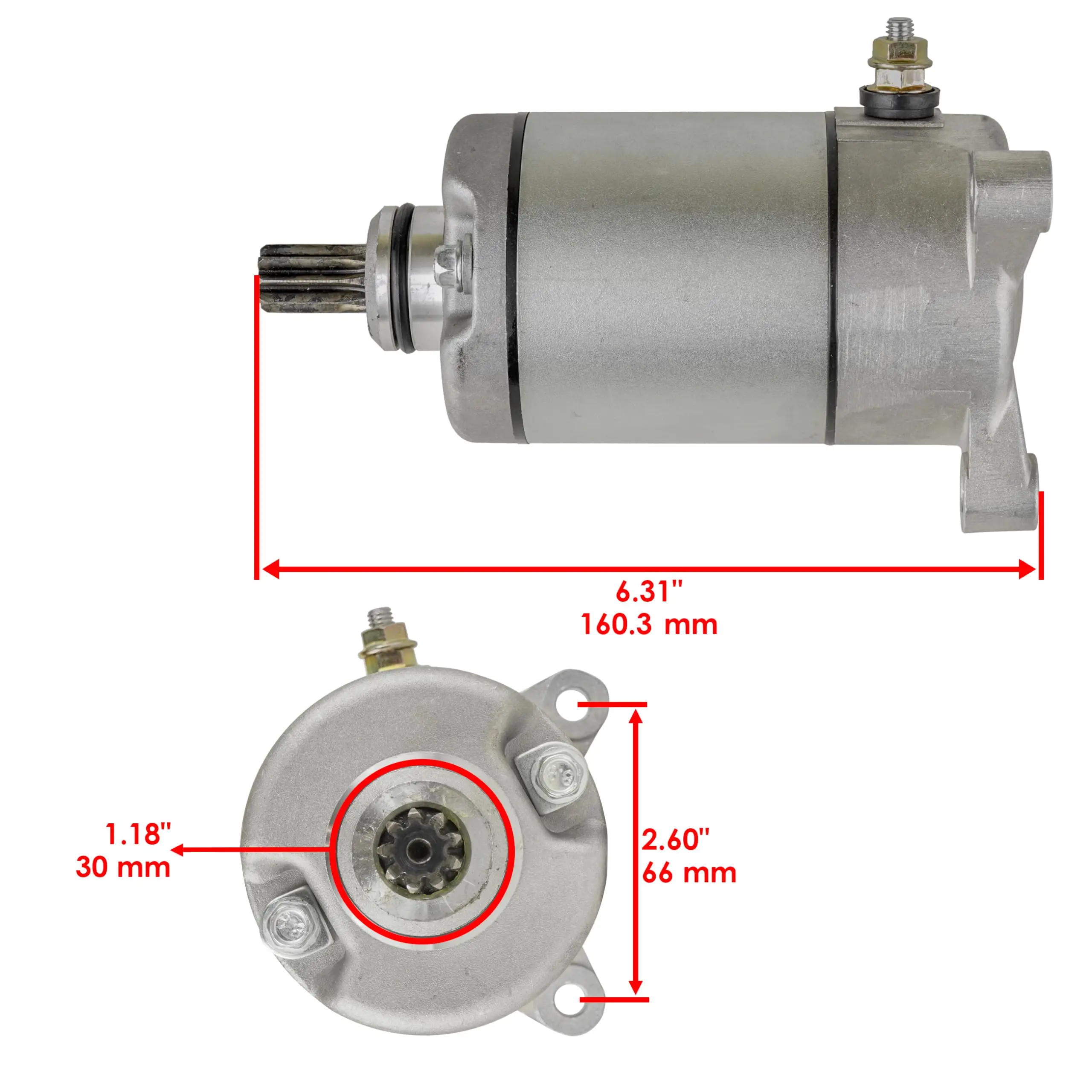 Starter motor compatible with polaris atv utv 325 330 335 425 500,  replaces smu 0061 26-1261 3084981 3090188 for sportsman ranger