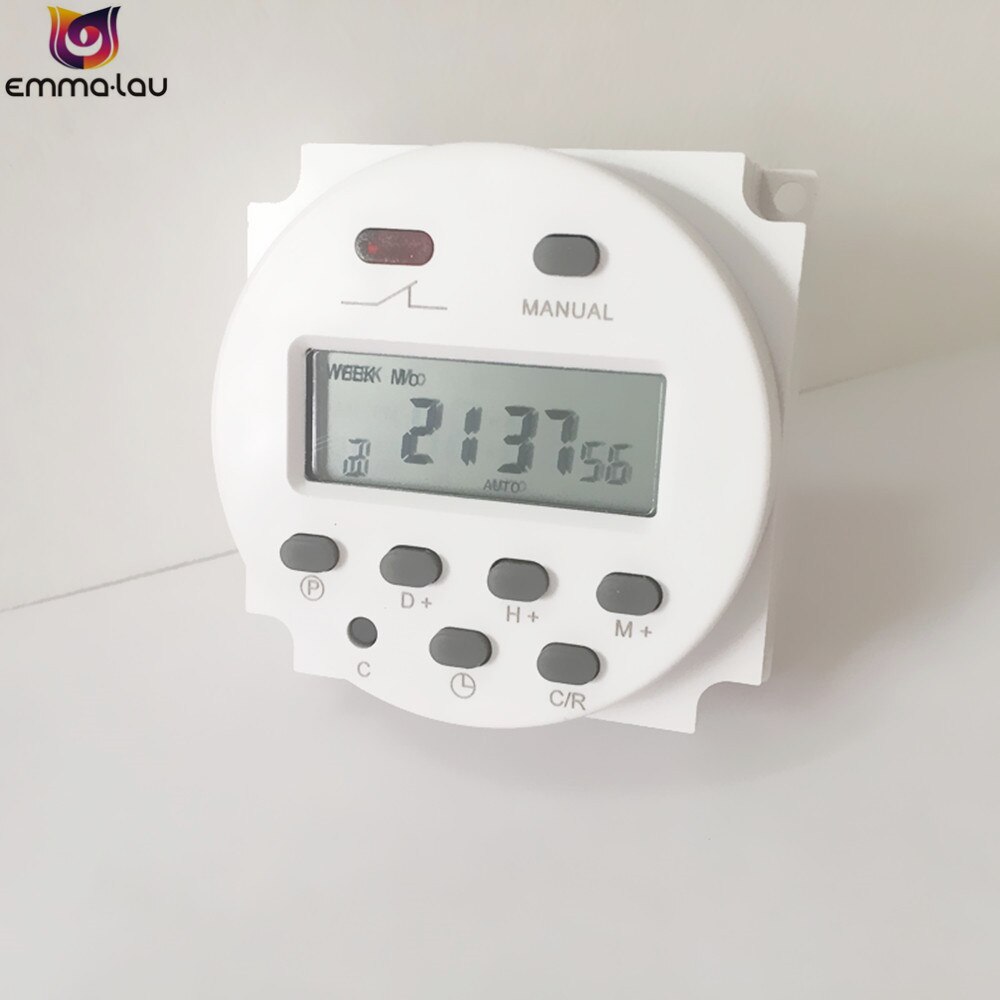 Digital LCD Electronic Daily Weekly Programmable Timer 220V 110V 24V 12V AC DC Auto On/Off Relay Time Control Switch With Case: DC 24V