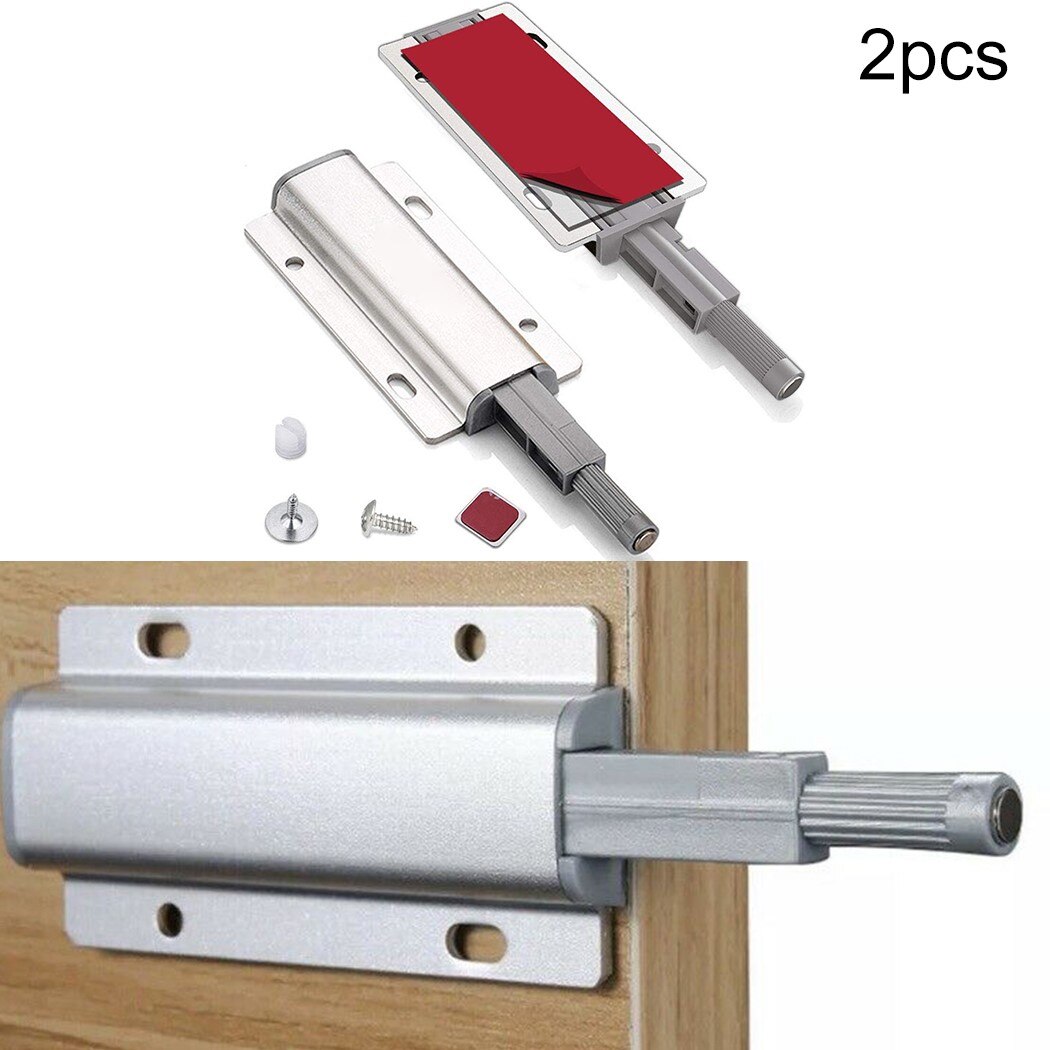 2Pcs Heavy Duty Metalen Push To Open Kast Vangsten Deur Stopt Keuken Onzichtbare Kast Trekt Kabinet Hardware
